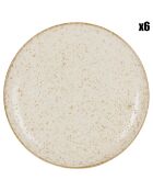 6 Assiettes dessert Liseré beiges - D.20.5 cm