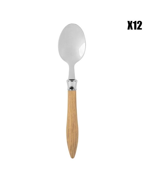 12 Cuillères à café Bocage naturel  - 16x2x3 cm