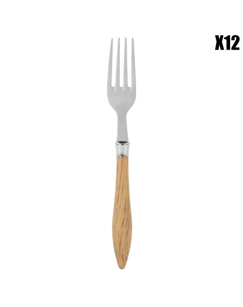 12 tenedores Bocage naturales - 20,5x2,5x2 cm