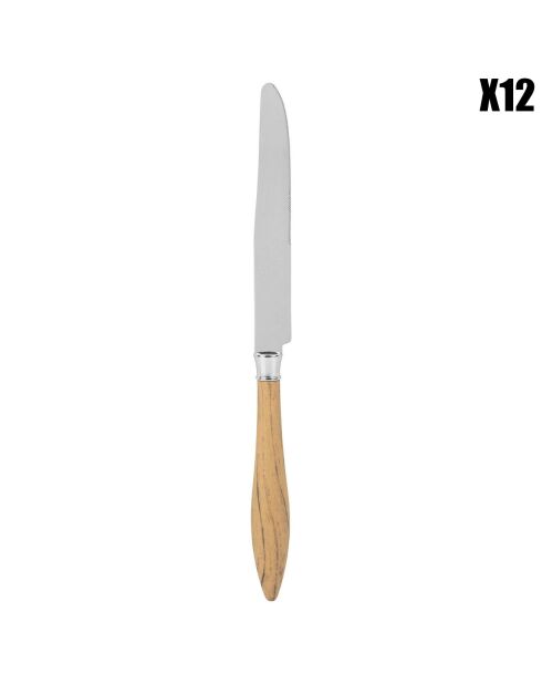12 Couteaux Bocage naturel  - 23x2x2 cm