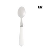 12 witte koffielepels Lucie - 16,5x1,5x3 cm