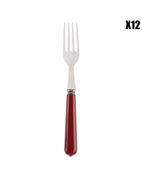 12 forchette rosse Lucie - 21,5x2,5x2,5 cm