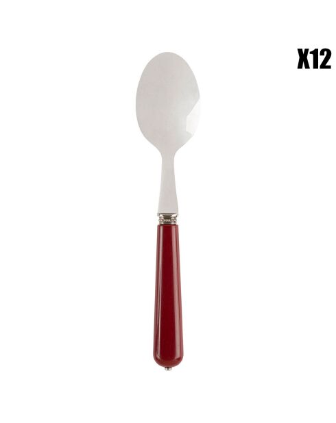 12 rote Kaffeelöffel Lucie - 16,5 x 1,5 x 3 cm