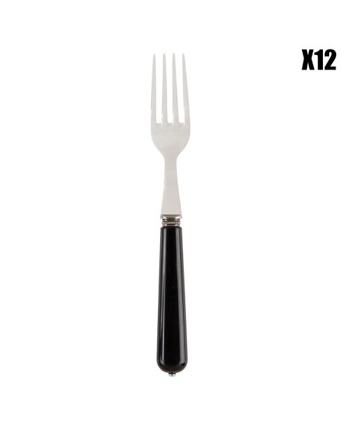 12 schwarze Lucie Gabeln - 21,5x2,5x2,5 cm