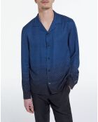 Chemise manches longues bleu ink/jaune canaris