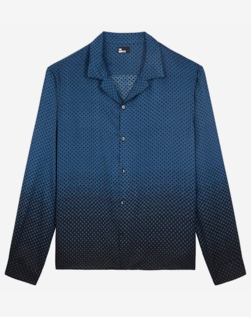 Chemise manches longues bleu ink/jaune canaris