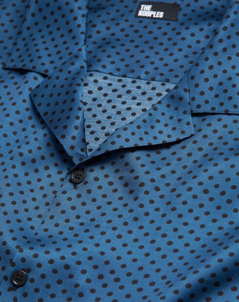 Chemise manches longues bleu ink/jaune canaris