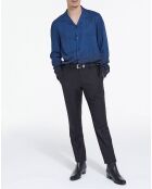 Chemise manches longues bleu ink/jaune canaris