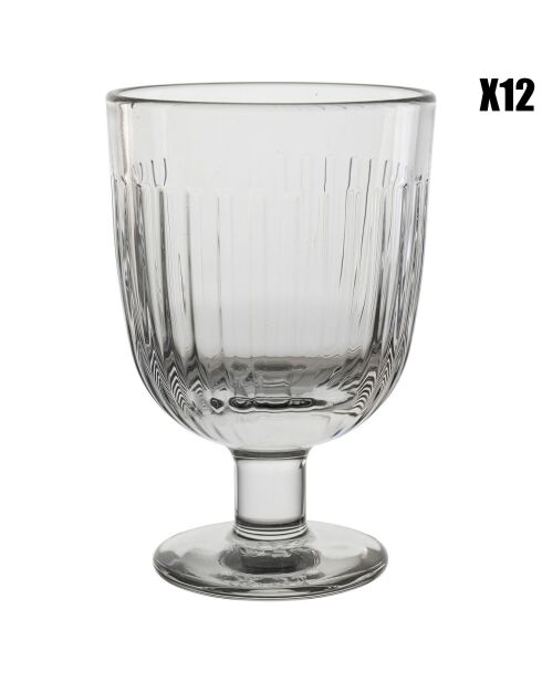 12 Verres à pieds Ouessant transparents - D.8x12 cm