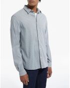 Chemise Slim decintrée rayée gris/blanc