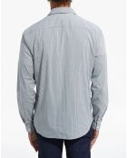 Chemise Slim decintrée rayée gris/blanc