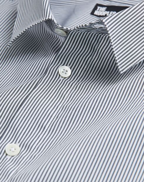 Chemise Slim decintrée rayée gris/blanc
