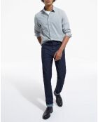 Chemise Slim decintrée rayée gris/blanc