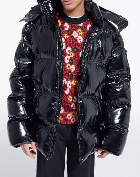 Schwarze Oversize-Daunenjacke