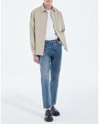 Pantalon 5 poches Straight en denim délavé bleu délavé
