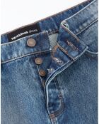 Pantalon 5 poches Straight en denim délavé bleu délavé