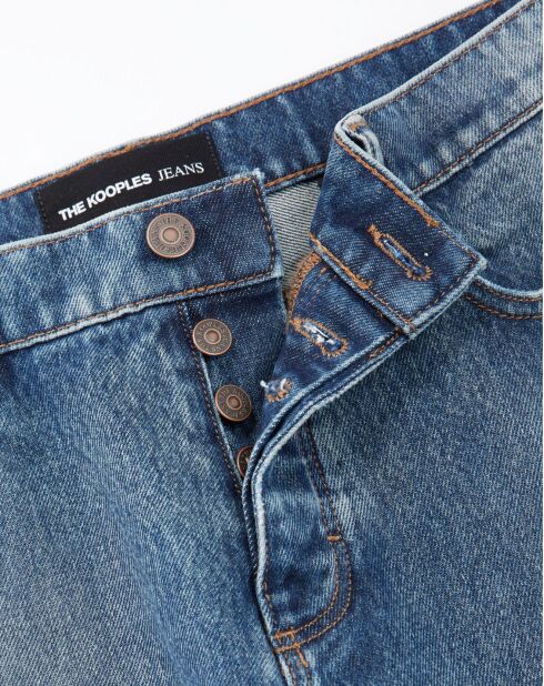 Pantalon 5 poches Straight en denim délavé bleu délavé