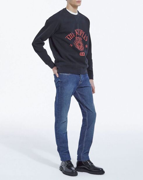 Slanke broek met 5 zakken in vervaagd blauw vervaagd denim