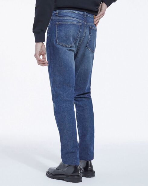 Slanke broek met 5 zakken in vervaagd blauw vervaagd denim