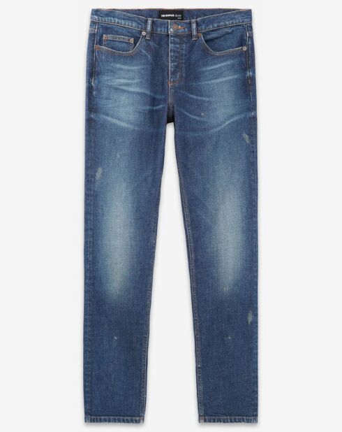 Slanke broek met 5 zakken in vervaagd blauw vervaagd denim