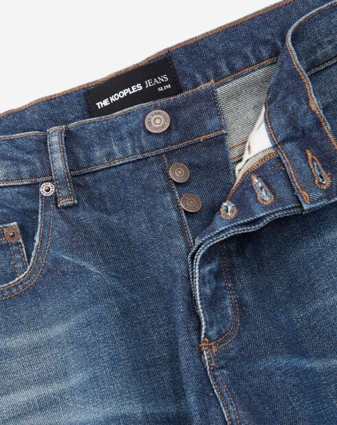 Slanke broek met 5 zakken in vervaagd blauw vervaagd denim