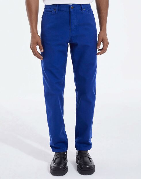 Pantalon en Coton avec détails bleu