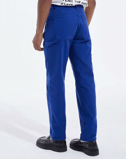 Pantalon en Coton avec détails bleu
