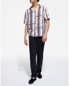 Jean Straight delavé avec broderie noir délavé