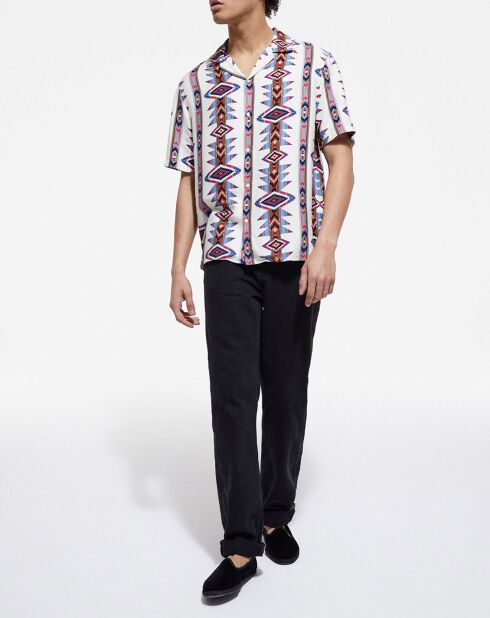Jean Straight delavé avec broderie noir délavé