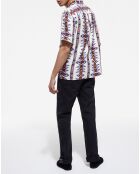 Jean Straight delavé avec broderie noir délavé
