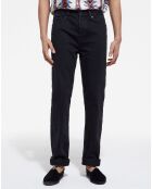 Jean Straight delavé avec broderie noir délavé