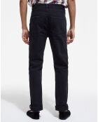 Jean Straight delavé avec broderie noir délavé