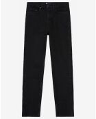 Jean Straight delavé avec broderie noir délavé