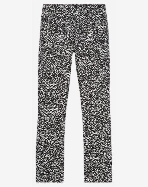 Jean Slim Punk Léopard noir