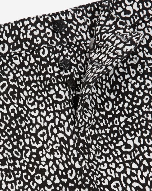 Jean Slim Punk Léopard noir