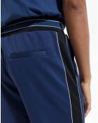 Jogging avec bandes cotés contrastées et piping Soie marine