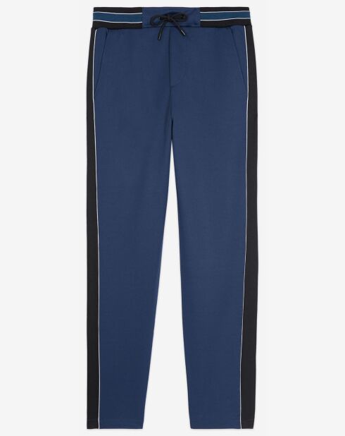 Jogging avec bandes cotés contrastées et piping Soie marine