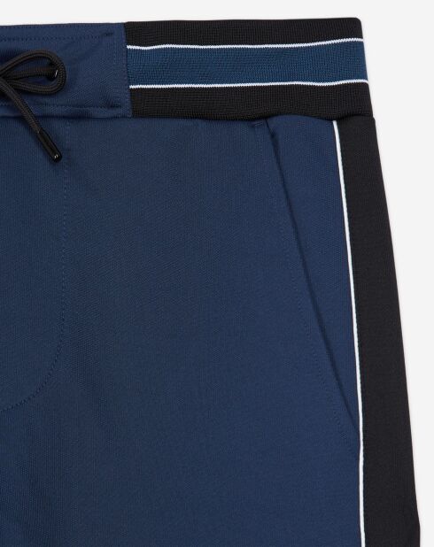 Jogging avec bandes cotés contrastées et piping Soie marine