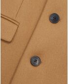 Manteau en Laine mélangée simple croisure 3 boutons camel
