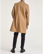 Manteau en Laine mélangée simple croisure 3 boutons camel