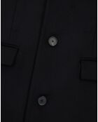 Manteau long en Laine mélangée poches rabats noir