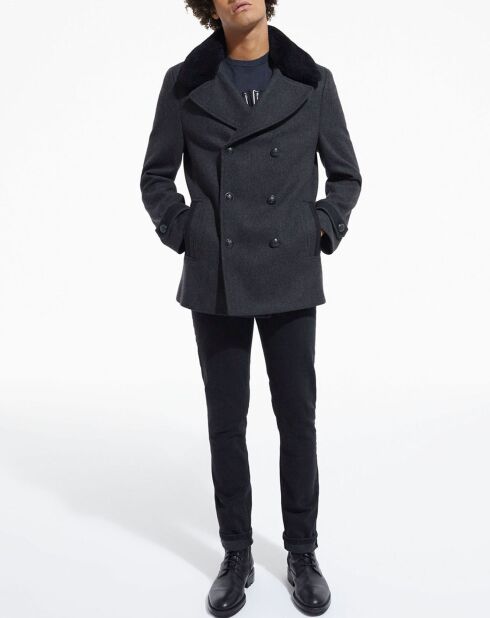 Manteau en Laine Mélangée TK gris foncé