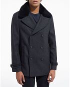 Manteau en Laine Mélangée TK gris foncé