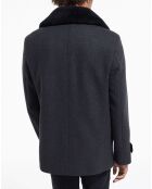 Manteau en Laine Mélangée TK gris foncé