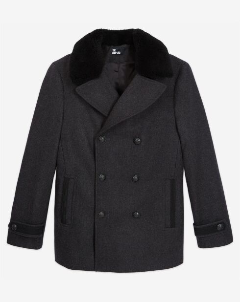 Manteau en Laine Mélangée TK gris foncé