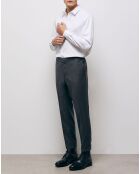 Pantalon de Costume 100% Laine ceinture élastiquée gris
