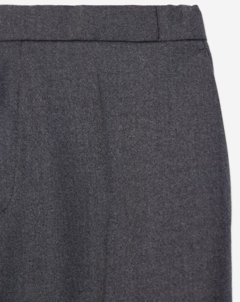 Pantalon de Costume 100% Laine ceinture élastiquée gris