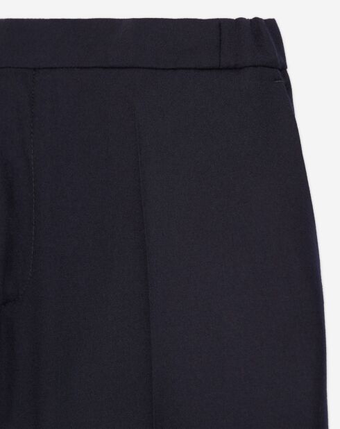 Pantaloni da tuta in lana 100% con cintura elasticizzata blu scuro