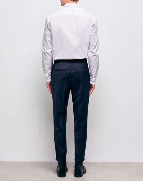 Pantalon de Costume 100% Laine Mia marine/blanc