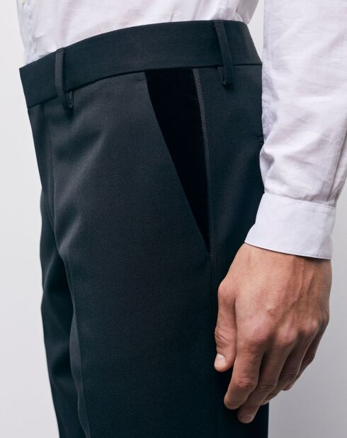 Schwarze Anzughose aus Wollmischung